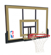 photograph of 44 inch acrylic Spalding NBA basketball backboard