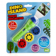 Dino Island Torch Projector in packaging with three reels