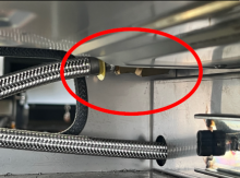Red circle shows the incorrect unsupported fitting