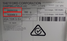 Serial Number Label N304M.3