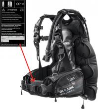 Serial number location on Buoyancy Compensating Device