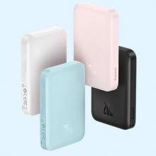 Baseus magnetic wireless charging power banks 6000mAh 20W - Shenzhen Baseus Technology Co. Ltd Four power banks in various colours, including pink, white, black and blue.