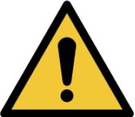 The internationally recognisable alert symbol: a yellow triangle with a thick black border, and an exclamation mark inside.
