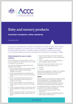Baby and nursery products fact sheet cover