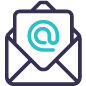 Icon of envelope with @ symbol