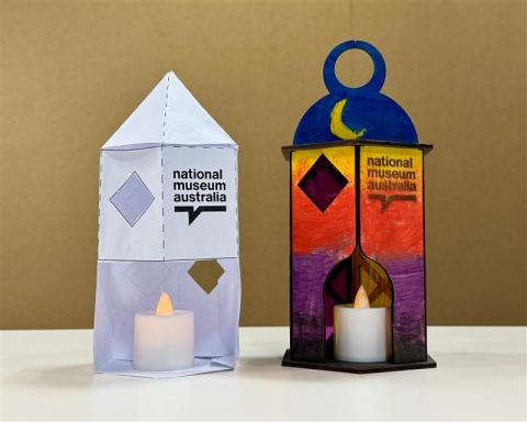 photograph of National Museum of Australia lanterns with flameless tealight candles