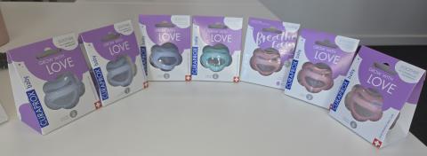 Curaprox baby soothers in blister packaging