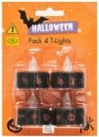 4 pack of black halloween LED T-lights