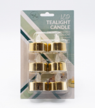 Photograph of 6 pack Gold Tealight Candles