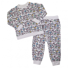 photograph of A2364G long sleeve pyjamas leopard print grey