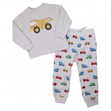 photograph of A2365G long sleeve pyjamas truck print grey