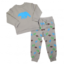 photograph of A2366S long sleeve pyjamas bear print sand
