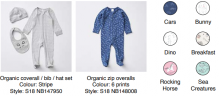 Photo of baby organic coveralls