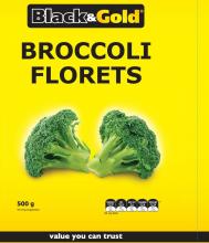 Black and Gold Broccoli Packaging Image