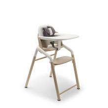 photograph of Bugaboo Giraffe wood white baby set with harness and tray