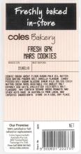 COOKIES WITH MARS - Coles Freshly baked in store Mars Cookies 6PK Label