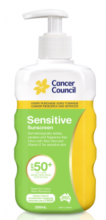 Photograph of  Cancer Council Sensitive Sunscreen SPF 50+ 200ml Pump