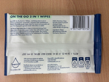 CleanLIFE On the Go 2 in 1 Wipes - back view