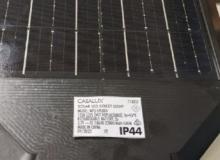 Compliance label on the Casalux solar street light