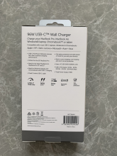 Photograph of Comsol USB-C Universal Laptop Charger in packaging - Back