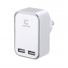 photograph of Comsol dual port USB wall charger 3.4A/17W - white