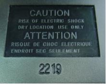 Close-up of adaptor showing inscription of date code