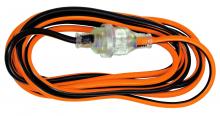 Photograph of orange and black coloured extension lead