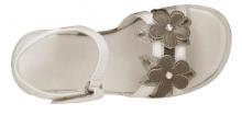 Girls Brie white sandal with daisy trim