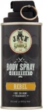 Photograph of the Jack the Barber Rebel 150 millilitre body spray can.