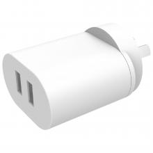 photograph of Keji USB dual port wall charger 2.4A - white - WCDE24WH