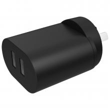 photograph of Keji USB dual port wall charger 2.4A - black - WCDE24BK