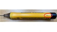 Photograph of Klein Tools Non Contact Voltage Tester NCVT-1 Batch Code Location