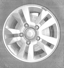 LC200 wheel showing stud pattern