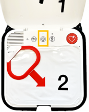 Photograph of LIFEPACK CR2 Defibrillator Power Button