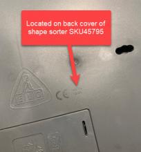 Photograph of the location of the SKU on the product
