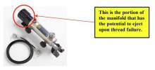 Manifold with affected part highlighted