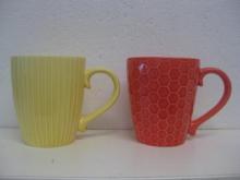 Mugs Yellow and Coral