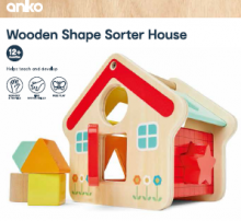 Packaging - wooden shape sorting house