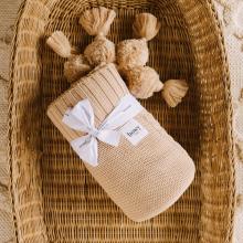 Knit blanket with tassels in Rocco colour