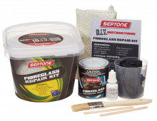Photograph of Septone Fibreglass Repair Kit Contents