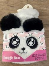 Black and white snuggle bear in pink and white packaging designed to look like a panda