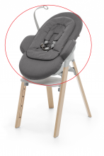 Photograph of Stokke Steps Bouncer Greige on Highchair