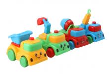 Friction powered toy trucks
