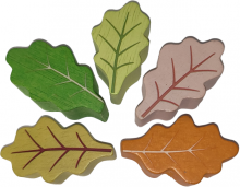 Recalled wooden leaves that were supplied with the Stacking Forest toy