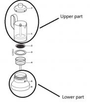 Photograph of Upper and Lower Part of Espresso Maker