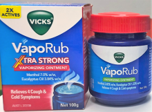 Photograph of Vicks VapoRub Xtra Strong 100g Incorrect label