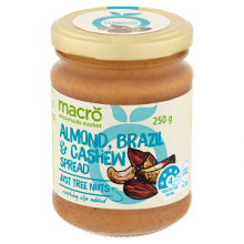 Photograph of Woolworths Macro Almond Brazil and Cashew Spread