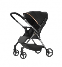photograph of foldable baby stroller in black