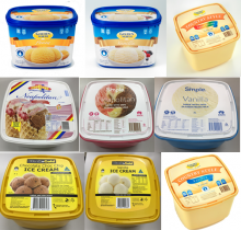 packaging of recalled icecream varieties