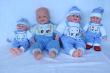 small blue baby dolls and large blue baby dolls